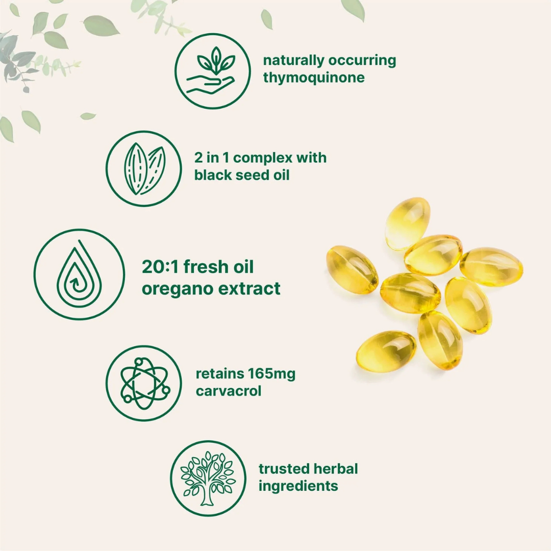 Oil of Oregano with Black Seed Oil - 180 Capsules