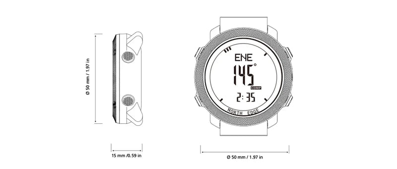 NORTH EDGE Sportuhr – Militär GPS-Uhr für Outdoor & Sport